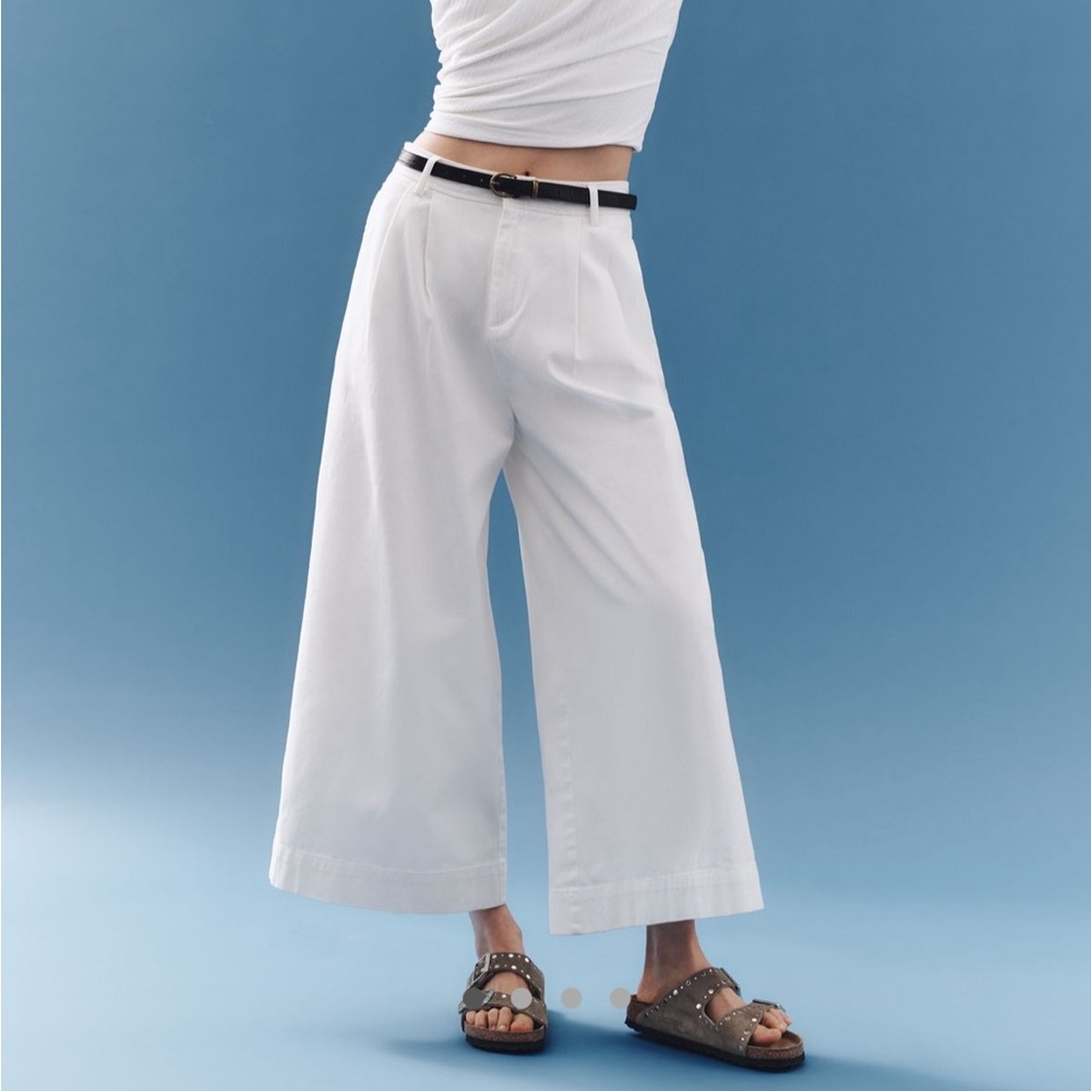 &.Layered (Anthropologie) High-Rise Belted Culotte Pants